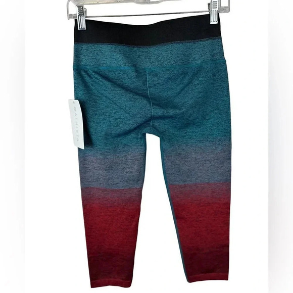 ATHLETA Relay Capri Gradient Ombre Multi Red Blue Activewear Workout Legging - Picture 7 of 13